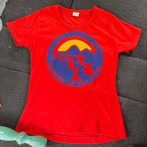 Rare Vintage 70s Friends of the River Tee Single Stitch Nature Graphic Shirt M